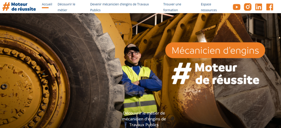 Page d'accueil du site mecanicien-engins.fr
